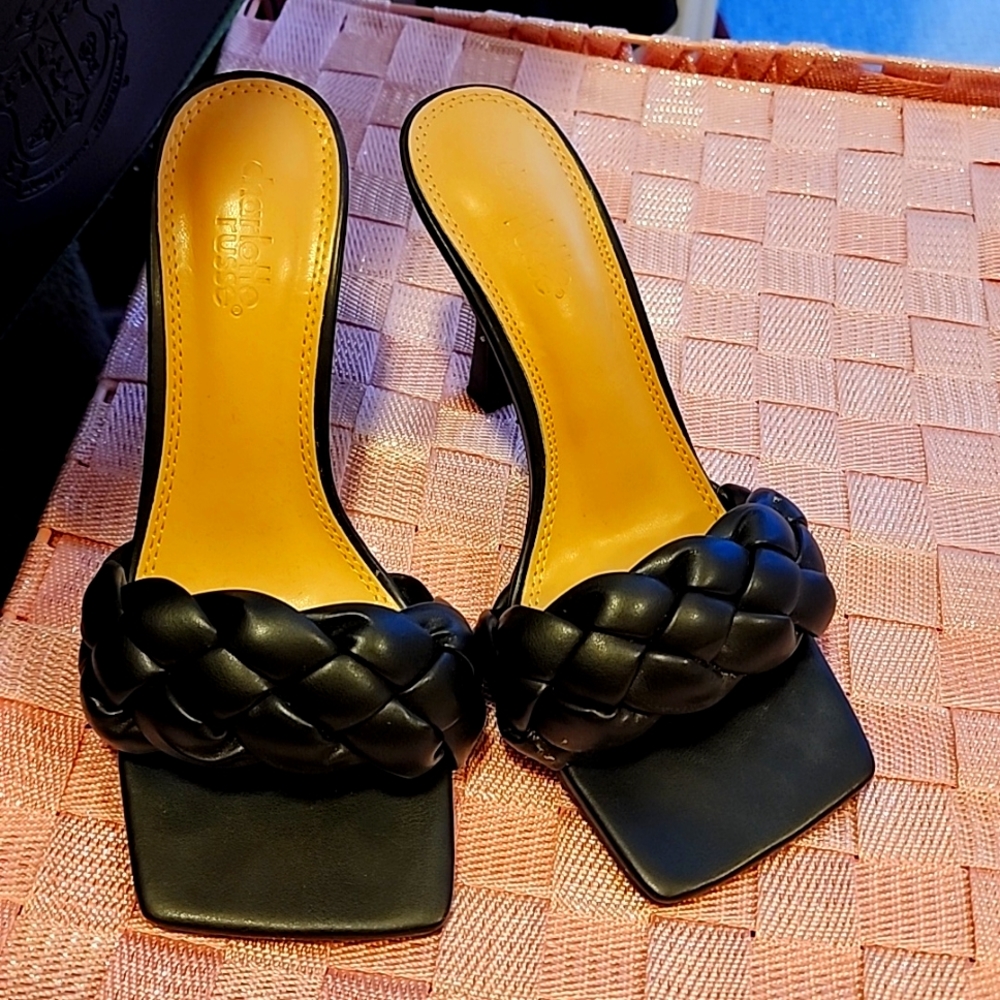 Black back out heels